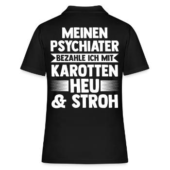Reiten Reiter Pferd Pferde - Frauen Polo Shirt - Schwarz - Hinten - Ailine (174cm)