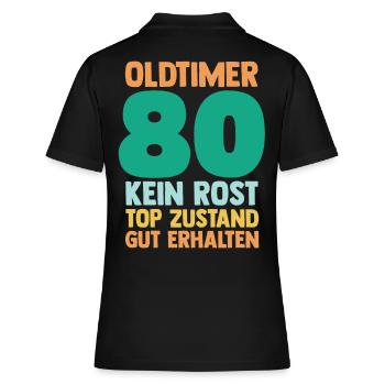 Achtzig 80 Jahre Achtzigster Geburtstag - Frauen Polo Shirt - Schwarz - Hinten - Ailine (174cm)