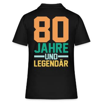 Achtzig 80 Jahre Achtzigster Geburtstag - Frauen Polo Shirt - Schwarz - Hinten - Ailine (174cm)