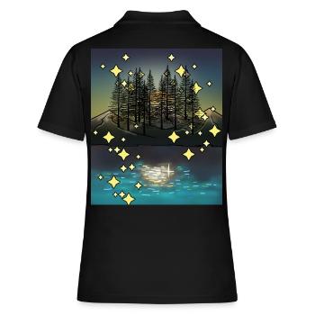 Étoiles nocturnes Nature Nature Lovers Stardust Arbres - Polo Femme - noir - Dos - Ailine (174cm)