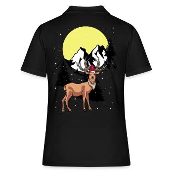 Xmas Weihnachten Hirsch Nikolaus Rentier Christmas - Frauen Polo Shirt - Schwarz - Hinten - Ailine (174cm)