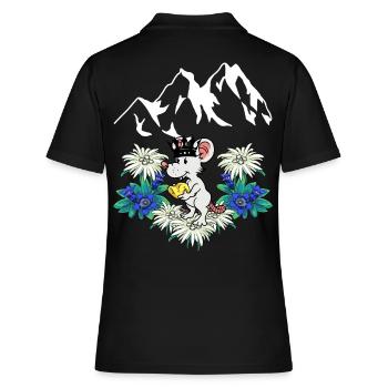 Autriche Montagnes Souris Fromage Roi Plaisir Alpes - Polo Femme - noir - Dos - Ailine (174cm)
