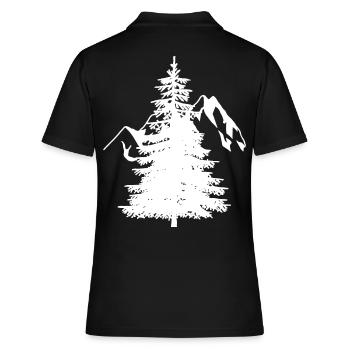 Fir Spruce Conifer Natural Mountains Mountain Alps - Women's Polo Shirt - black - Back - Ailine (174cm)