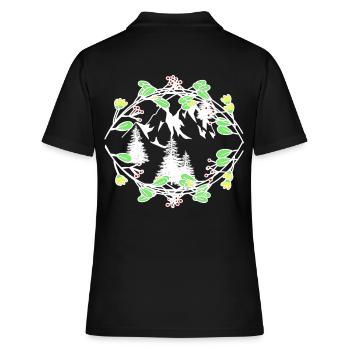 Printemps Nature Nature Amoureux Alpes Alpinistes - Polo Femme - noir - Dos - Ailine (174cm)