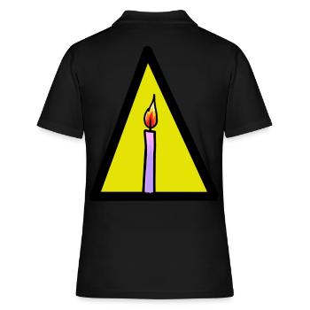 ENERGIE KERZE LICHT FEUER HITZE FLAMME - Frauen Polo Shirt - Schwarz - Hinten - Ailine (174cm)