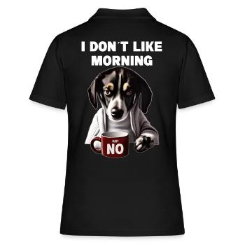 Je n’aime pas le chien grincheux du matin avec - Polo Femme - noir - Dos - Ailine (174cm)