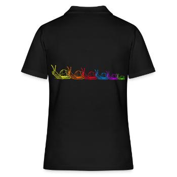 Escargots arc-en-ciel coquille d’escargot LGBT - Polo Femme - noir - Dos - Ailine (174cm)