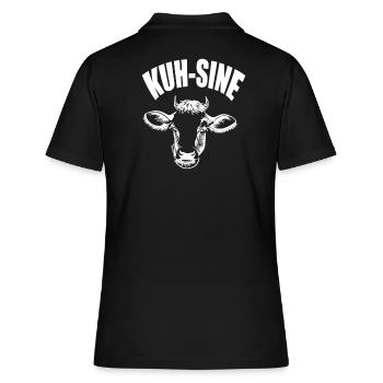 Cow sine, cousin humor shirt cows beef cousin - Women's Polo Shirt - black - Back - Ailine (174cm)