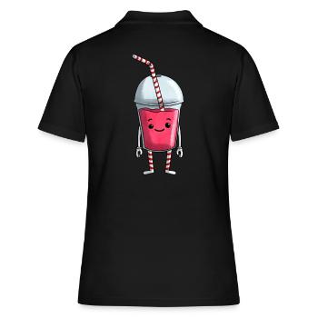 I Love Milchshake - Frauen Polo Shirt - Schwarz - Hinten - Ailine (174cm)