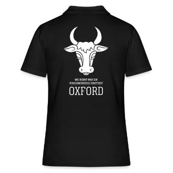Oxford Flachwitz - Frauen Polo Shirt - Schwarz - Hinten - Ailine (174cm)