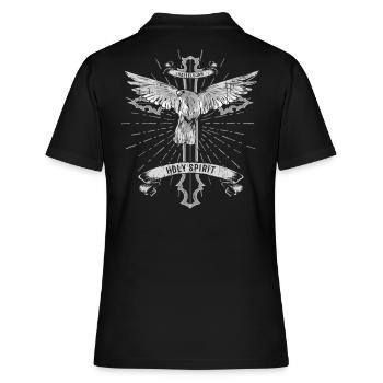 Taube Heiliger Geist, Frieden Kirche Christ Kreuz - Frauen Polo Shirt - Schwarz - Hinten - Ailine (174cm)