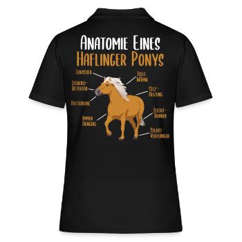 Anatomie eines Haflinger Ponys - Haflinger Pferd - Frauen Polo Shirt - Schwarz - Hinten - Ailine (174cm)