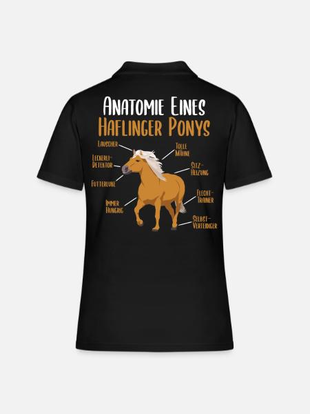 Anatomie eines Haflinger Ponys - Haflinger Pferd - Frauen Polo Shirt - Schwarz