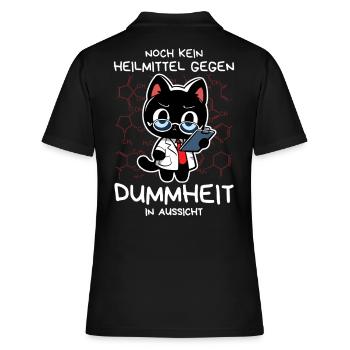 Zynische Forscherkatze – Wissenschaft ohne Gnade - Frauen Polo Shirt - Schwarz - Hinten - Ailine (174cm)