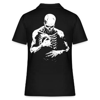 Zerfallender Zombie greift in Brustkorb - Frauen Polo Shirt - Schwarz - Hinten - Ailine (174cm)