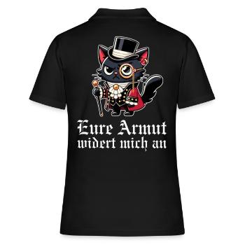 Eure Armut widert mich an – Dekadente Gothic Katze - Frauen Polo Shirt - Schwarz - Hinten - Ailine (174cm)