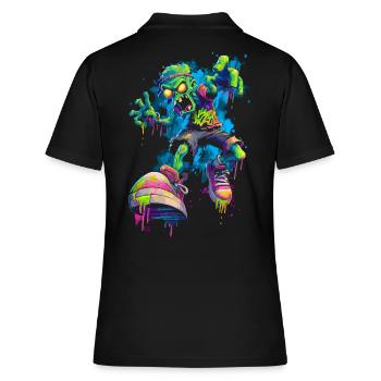 Neon Zombie Streetstyle Bande dessinée Skater Graffiti Look - Polo Femme - noir - Dos - Ailine (174cm)