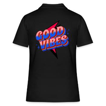 Gute Stimmung Retro Shirt - Frauen Polo Shirt - Schwarz - Hinten - Ailine (174cm)