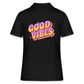 Gute Stimmung Retro Shirt - Frauen Polo Shirt - Schwarz - Hinten - Ailine (174cm)
