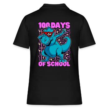 100 jours d'écoles dinosaure dab t-rex rose - Polo Femme - noir - Dos - Ailine (174cm)