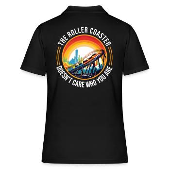 Freizeitpark Jahrmarkt Rummelplatz Kirmes - Frauen Polo Shirt - Schwarz - Hinten - Ailine (174cm)