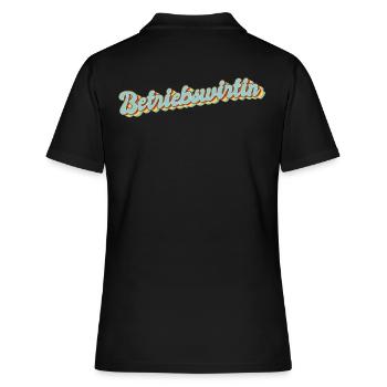 BWL Abschluss-Geschenk Betriebswirtin - Frauen Polo Shirt - Schwarz - Hinten - Ailine (174cm)