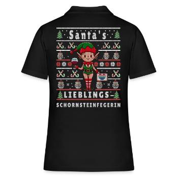 Ugly Weihnachten SANTAS LIEBLINGS - Frauen Polo Shirt - Schwarz - Hinten - Ailine (174cm)