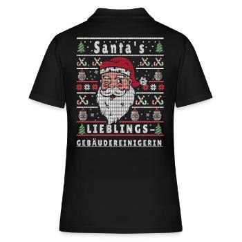 Ugly Christmas SANTA’S DARLING Nettoyant de bâtiment - Polo Femme - noir - Dos - Ailine (174cm)