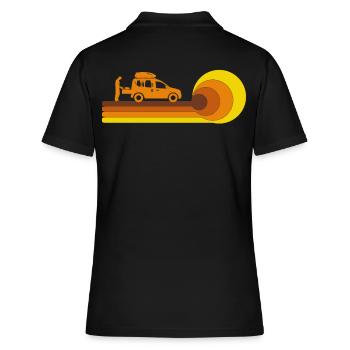 Vintage Minicamper Camping-Camper Microcamper - Frauen Polo Shirt - Schwarz - Hinten - Ailine (174cm)