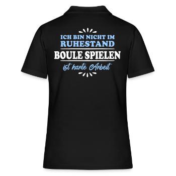 Ruhestand Rentner Pensioner Boule-Spieler - Frauen Polo Shirt - Schwarz - Hinten - Ailine (174cm)