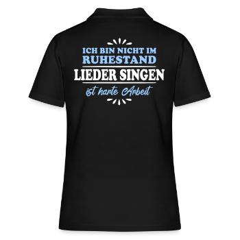 Ruhestand Rentner Pensioner Lieder-Sänger - Frauen Polo Shirt - Schwarz - Hinten - Ailine (174cm)