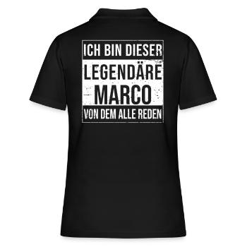 Ich bin dieser legendäre für Marco - Frauen Polo Shirt - Schwarz - Hinten - Ailine (174cm)