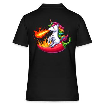Unicorn Sharpness - Women's Polo Shirt - black - Back - Ailine (174cm)