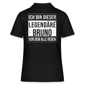 Ich bin dieser legendäre für Bruno - Frauen Polo Shirt - Schwarz - Hinten - Ailine (174cm)