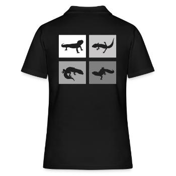 Terrarium Reptilien Aquarium Echsen Leopard-Geckos - Frauen Polo Shirt - Schwarz - Hinten - Ailine (174cm)