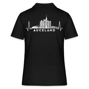 Heartbeat Skyline Nouvelle-Zélande Auckland - Polo Femme - noir - Dos - Ailine (174cm)