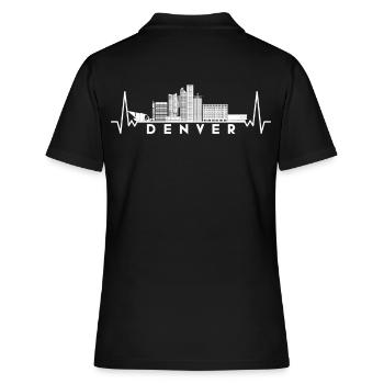 Herzschlag Skyline USA Denver - Frauen Polo Shirt - Schwarz - Hinten - Ailine (174cm)