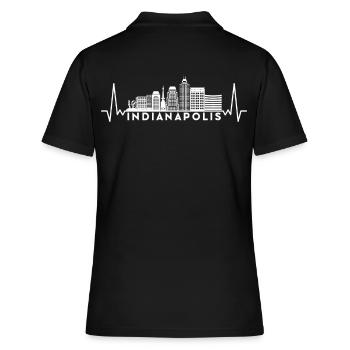 Heartbeat Skyline États-Unis Indianapolis - Polo Femme - noir - Dos - Ailine (174cm)