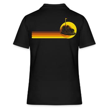 Freizeitpark Jahrmarkt Rummelplatz Kirmes - Frauen Polo Shirt - Schwarz - Hinten - Ailine (174cm)