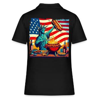 Design de barbecue américain nostalgique Fans américains - Polo Femme - noir - Dos - Ailine (174cm)
