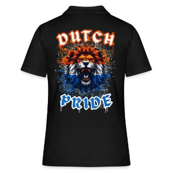 Lion néerlandais aux couleurs du drapeau néerlandais - Polo Femme - noir - Dos - Ailine (174cm)