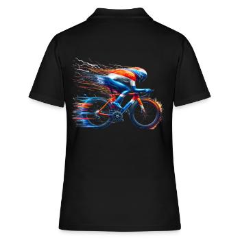 Maillot de cyclisme design, vélo de route, couleurs néerlandaises - Polo Femme - noir - Dos - Ailine (174cm)