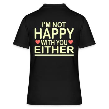 Not Happy - Frauen Polo Shirt - Schwarz - Hinten - Ailine (174cm)