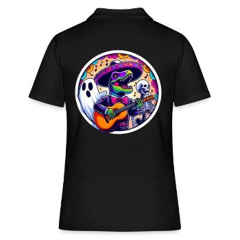 T-rex en tant que chanteur de mariachi et fantôme Halloween - Polo Femme - noir - Dos - Ailine (174cm)