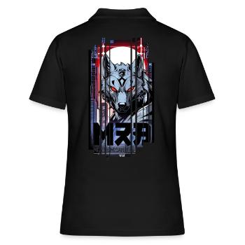 Loup argent cyborg Géométrique - Polo Femme - noir - Dos - Ailine (174cm)