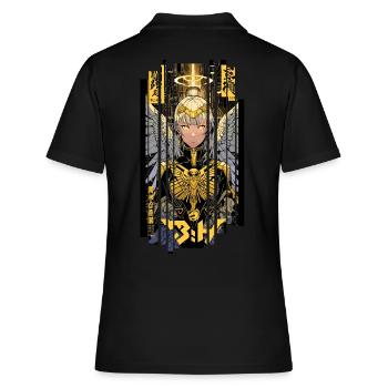 Ver.1 - Cyborg Engel oder Kanji - Frauen Polo Shirt - Schwarz - Hinten - Ailine (174cm)