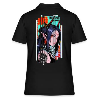 Cyborg Oni Kanji - Frauen Polo Shirt - Schwarz - Hinten - Ailine (174cm)