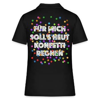 Für mich soll's heut Konfetti regnen - Verkleidung - Frauen Polo Shirt - Schwarz - Hinten - Ailine (174cm)
