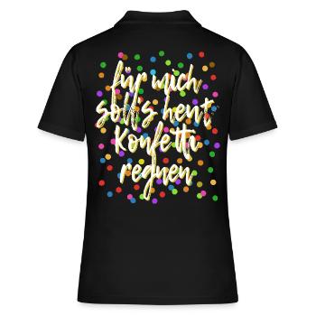 Für mich soll's heut Konfetti regnen - Verkleidung - Frauen Polo Shirt - Schwarz - Hinten - Ailine (174cm)