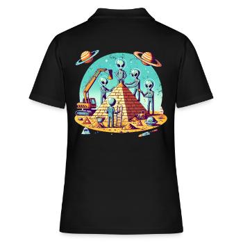 Les extraterrestres construisent une pyramide - Polo Femme - noir - Dos - Ailine (174cm)